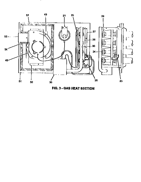 Gas heat section