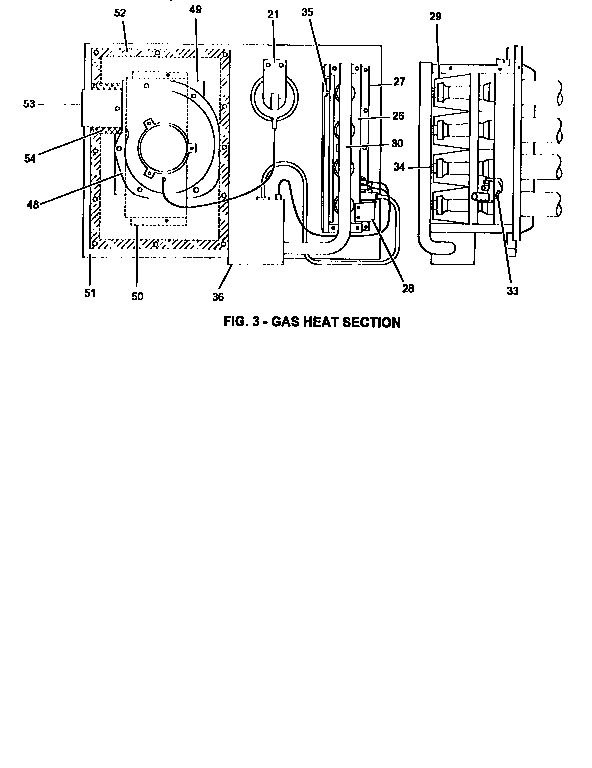 Gas heat section