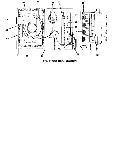 Gas heat section