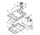 Whirlpool RF4700XBW4 cooktop parts diagram