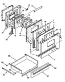 Oven door and drawer