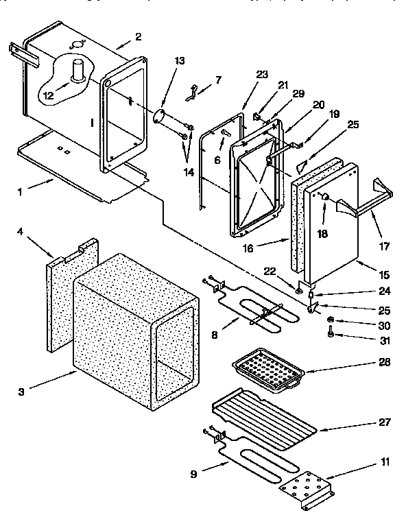 Auxiliary oven and door