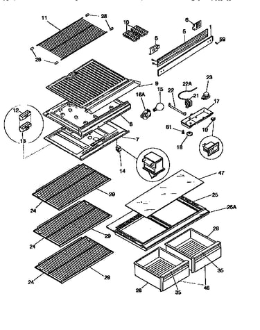 Separator and shelves
