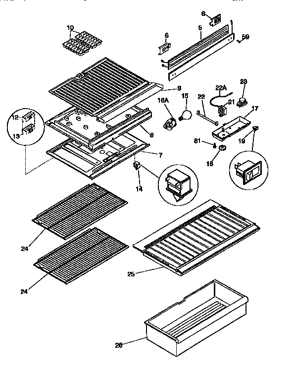 SHELVES AND ACCESSORIES