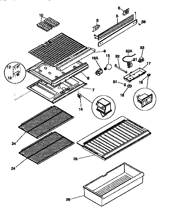 SHELVES AND ACCESSORIES