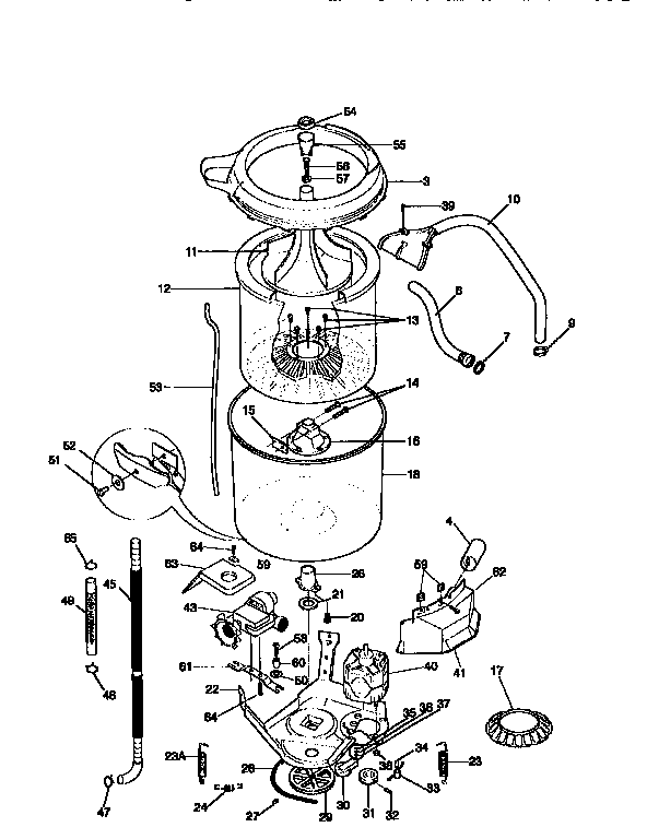 TUB, BASKET, AND AGITATOR