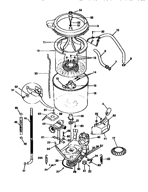 Tub, basket, and agitator