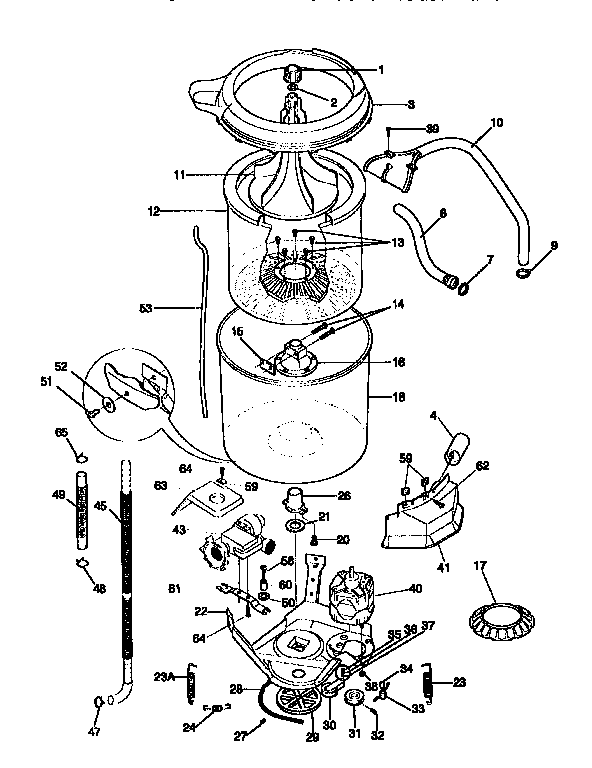 Tub, basket, and agitator