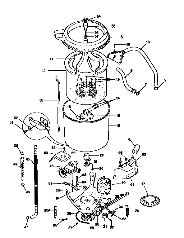 Tub, basket, and agitator