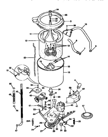 Tub, basket, and agitator