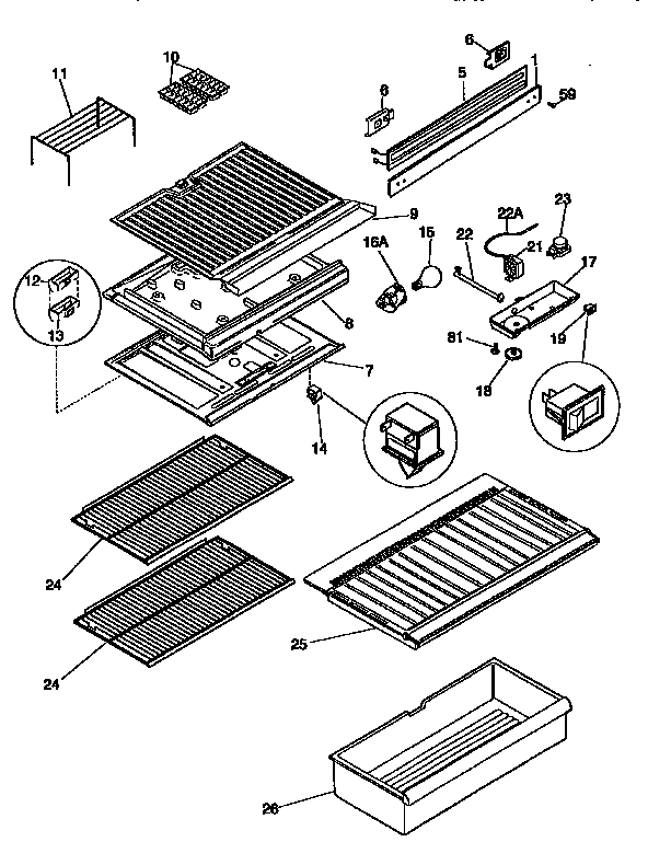 SHELVES AND ACCESSORIES