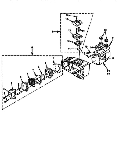 Muffler-carburetor-tank