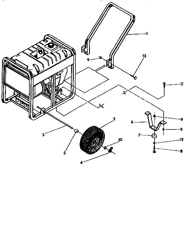 Handle and wheel assembly