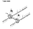 Troybilt 150080300101-150080399999 wheel shaft and tiller shaft diagram