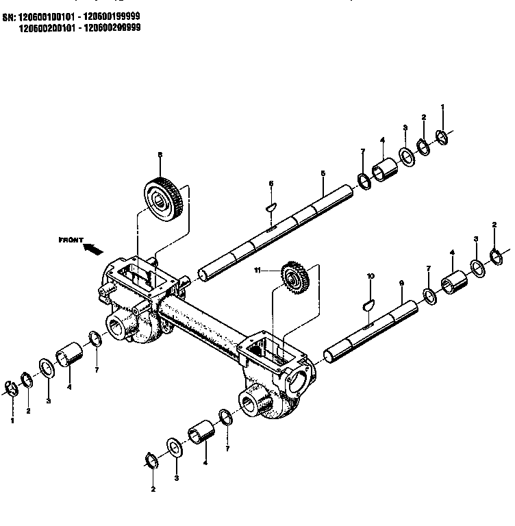 Wheel shaft and tiller shaft
