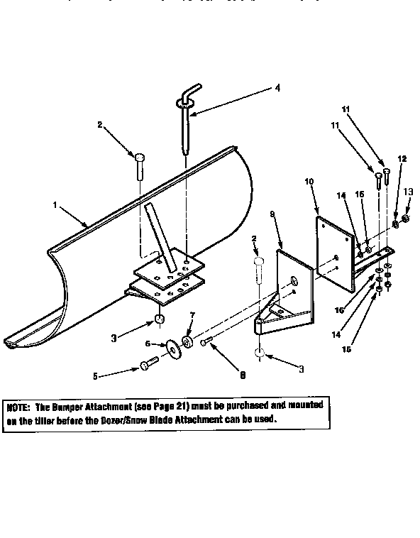 Dozer/snow blade attachment
