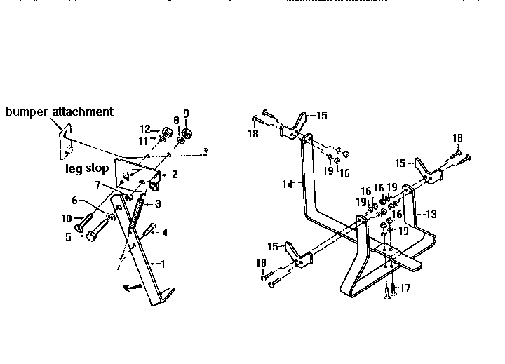 Kickstand/tine attachment