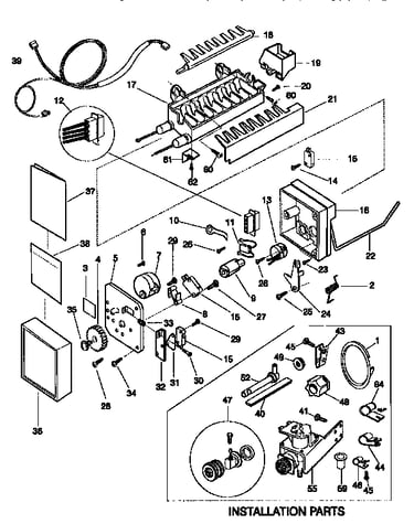Installation parts and mold-ice maker assembly