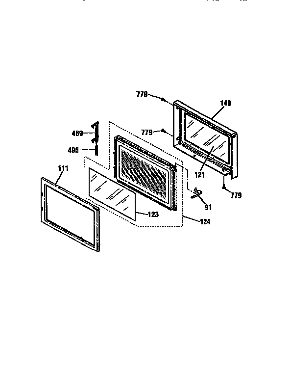 Microwave door section