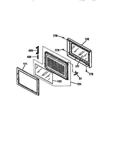 Microwave door section
