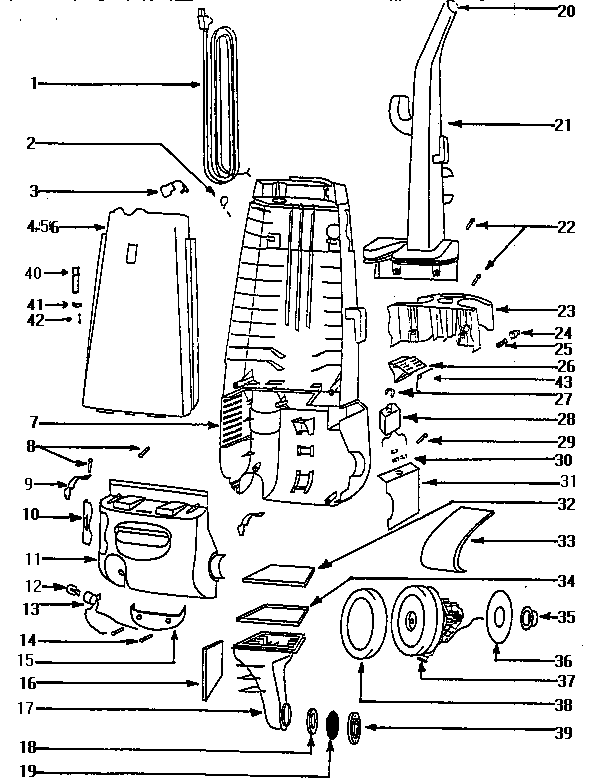Handle and bag housing