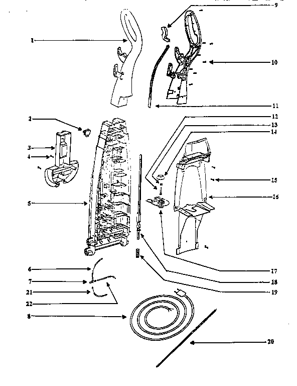 Handle and bag housing