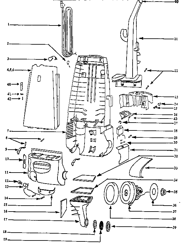 Handle and bag housing