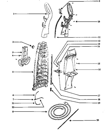 Handle and bag housing
