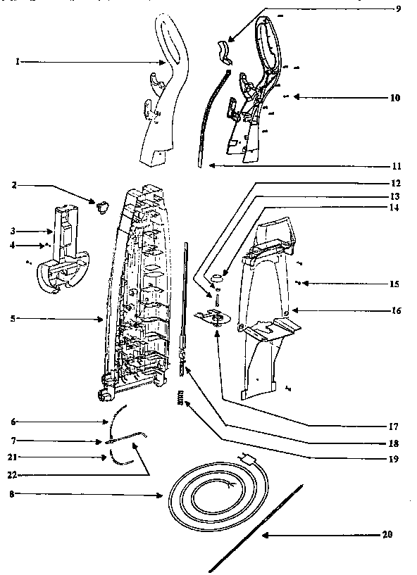 Handle and bag housing