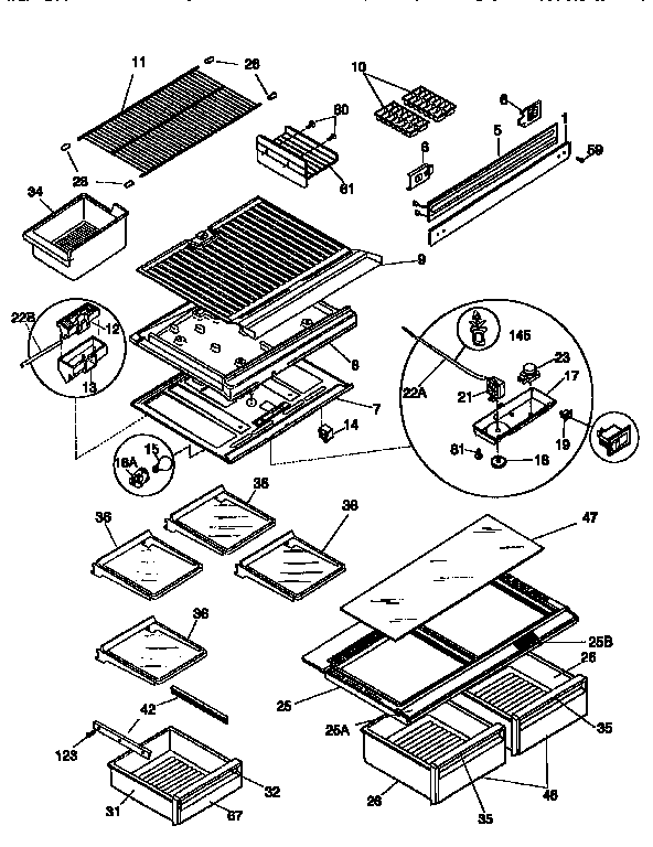 SHELVES AND ACCESSORIES