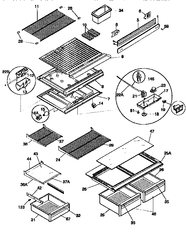 SHELVES AND ACCESSORIES