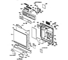 GE GSD4130Y01WW escutcheon & door assembly diagram