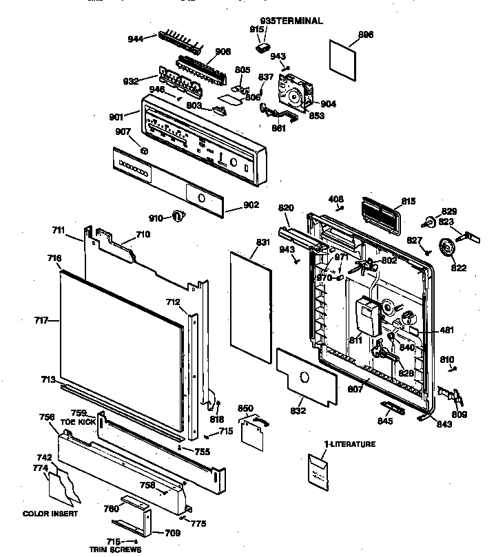 Escutcheon & door assembly