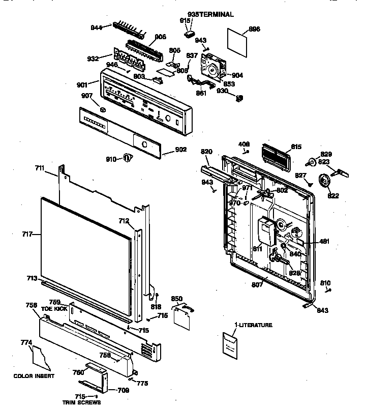 Escutcheon & door assembly