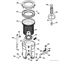 GE WBXR1060T5AA tub, basket & agitator diagram