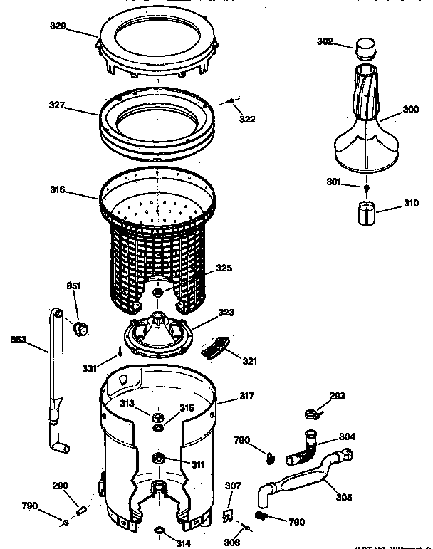 Tub, basket & agitator