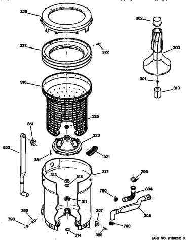 Tub, basket & agitator