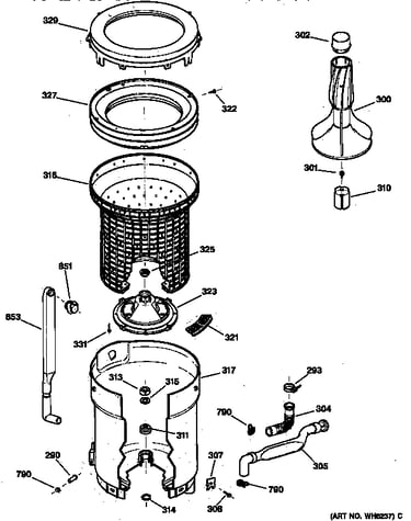 Tub, basket & agitator