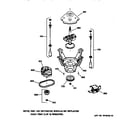 GE WCXR1070T5AA suspension, pump & drive components diagram