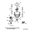 GE WCXR1070T5WW suspension, pump & drive components diagram