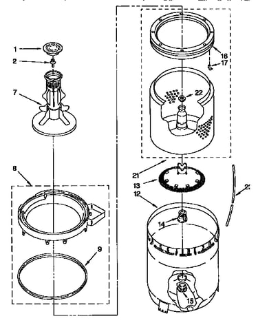 Agitator,basket,&tub