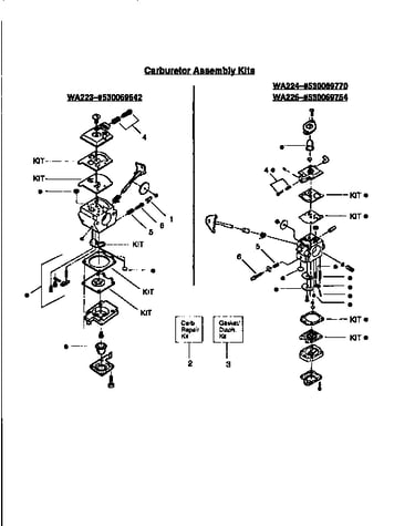 Carburetor assembly kits