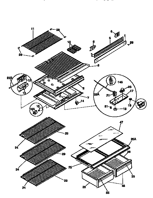 SHELVES AND ACCESSORIES