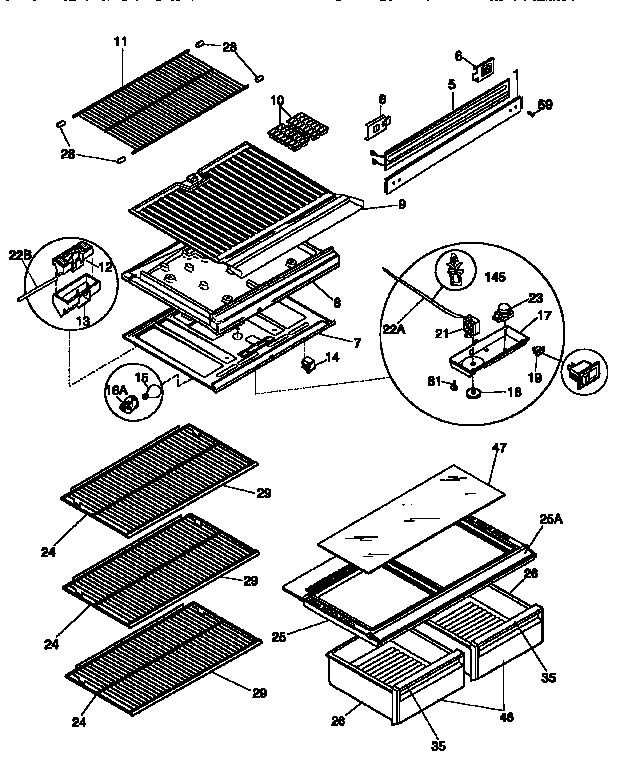 SHELVES AND ACCESSORIES