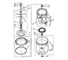 Whirlpool LXR9245EZ1 agitator, basket and tub diagram