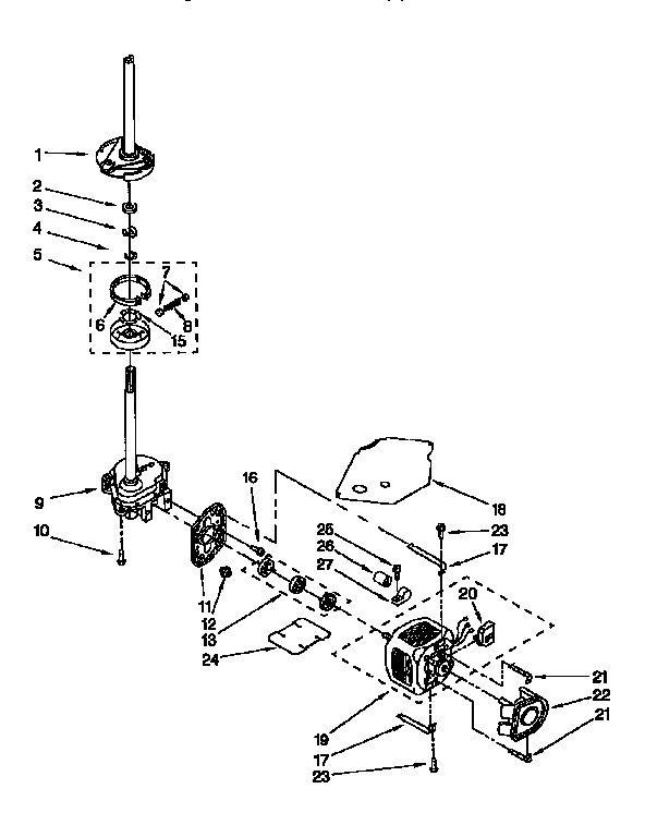 GEARCASE, MOTOR AND PUMP