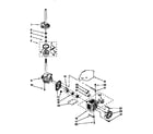 Whirlpool LXR9245EQ1 gearcase, motor and pump diagram