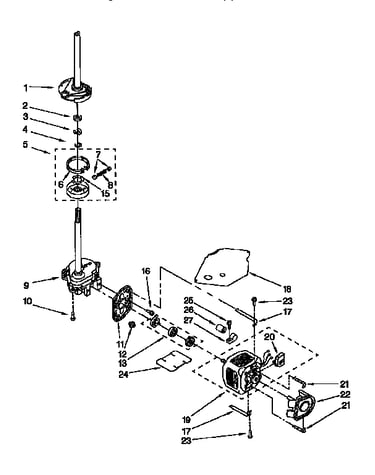 Gearcase, motor and pump