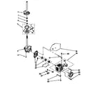Whirlpool LSR6132EQ1 gearcase, motor and pump diagram