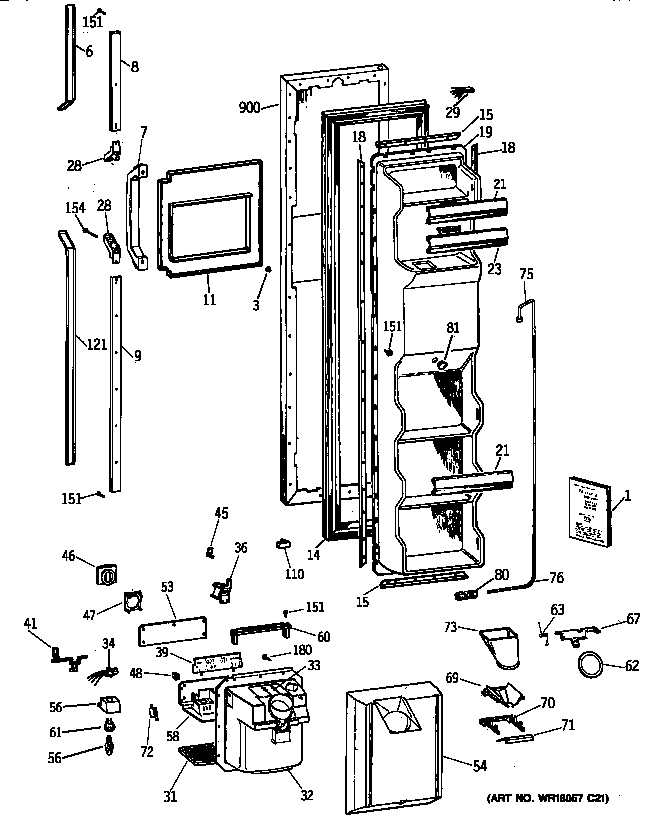 Freezer door